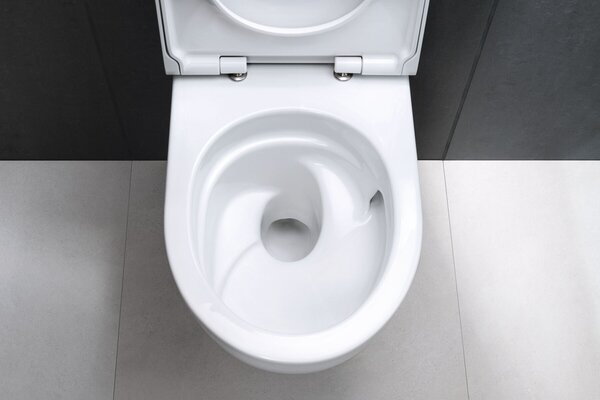 Geberit Acanto wc mísa se sedátkem s pomalým sklápěním závěsná bez splachovacího kruhu s vírovým splachováním bílá lesk 502.774.00.1