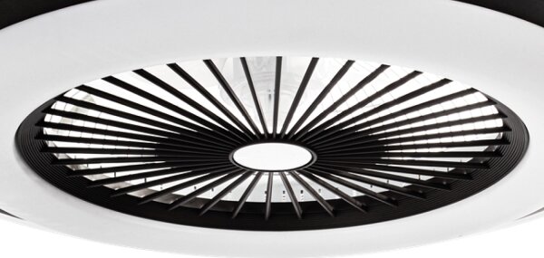 LED Stmívatelné stropní svítidlo s ventilátorem ZEPHYR LED/48W/230V černá + DO