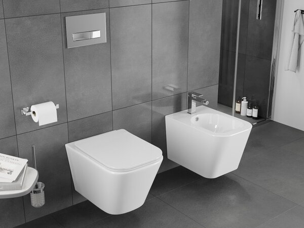 Mexen Teo, závěsná WC mísa 510x345x340 mm, Rimless Tornádo, bílá lesklá, 3385XX00T