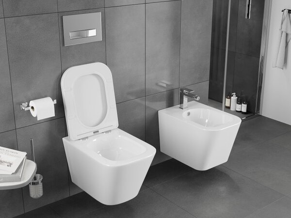 Mexen Teo, závěsná WC mísa 510x345x340 mm, Rimless Tornádo, bílá lesklá, 3385XX00T