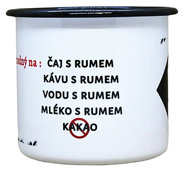 Smaltovaný hrnek plecháček s potiskem jsem vhodný, 330 ml