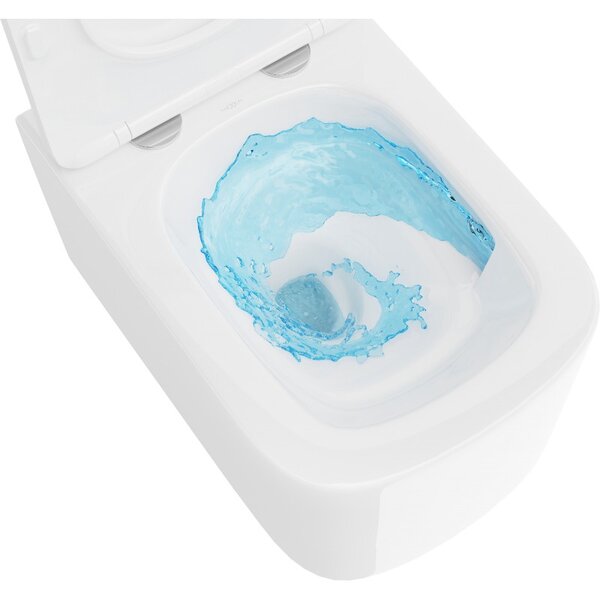 Mexen Vivo, závěsná WC mísa 555x370x335 mm, Rimless Tornádo + WC sedátko z duroplastu, bílá lesklá, 30610200T