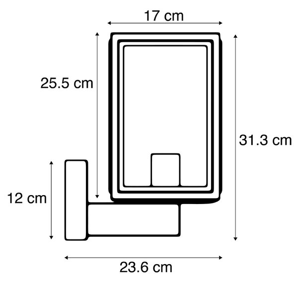 Rustikální nástěnné svítidlo černé IP44 - Sutton Up