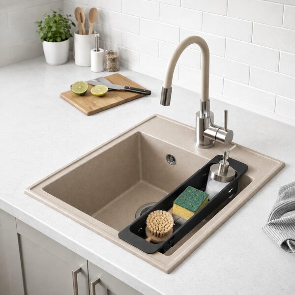 Ruvetti Natu Box dřez s baterií a příslušenstvím béžová/ocel LP_3200-NB4050BE_W
