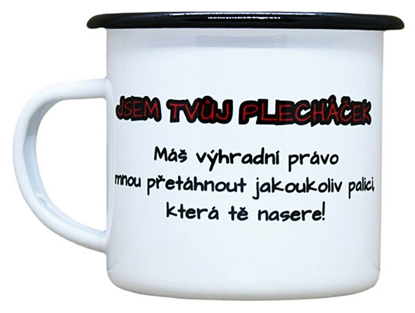 Smaltovaný hrnek plecháček s potiskem ninja2, 330 ml
