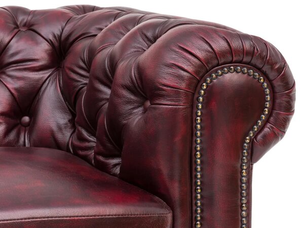 SOB Nábytek - Luxusní kožená sedačka Chesterfield 4místná červená - F0A00000907W