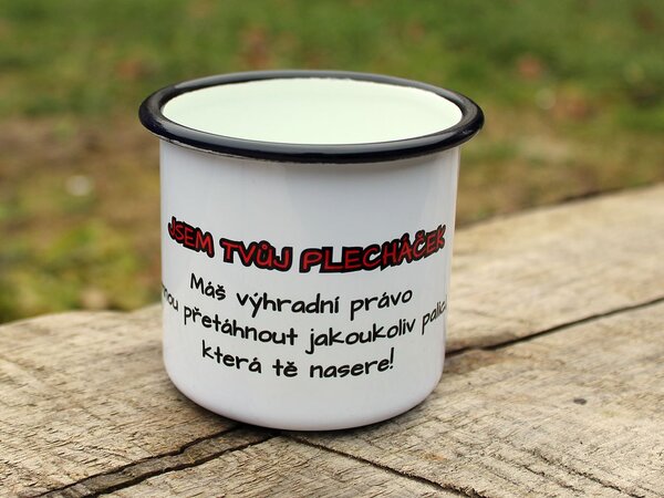 Smaltovaný hrnek plecháček s potiskem ninja2, 330 ml