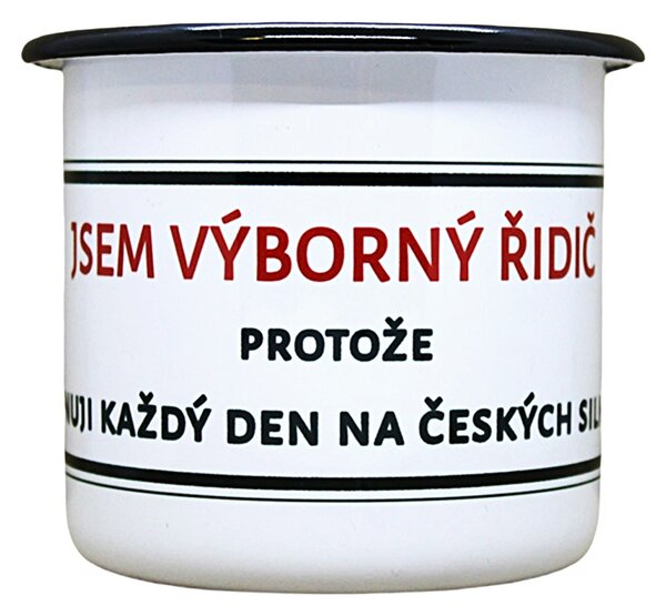 Vtipný plecháček s potiskem výborný řidič, 330 ml