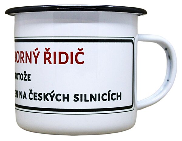 Vtipný plecháček s potiskem výborný řidič, 330 ml
