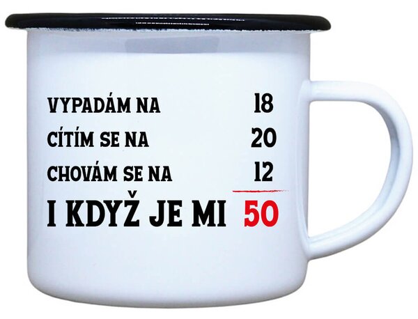 Plecháček s potiskem je mi 50 Objem: 330 ml