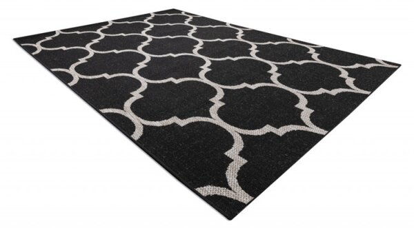 Koberec SIZAL FLOORLUX 20608 - marokánský, Trellis - černý, stříbrný