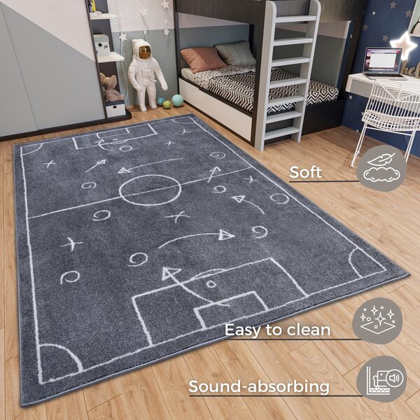 Hanse Home, Dětský koberec Adventures 105949 Darkgrey, 120x170, šedá, dětský pokoj