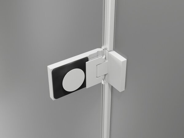 Mexen, Mexen Lunar-F pravé sklápěcí sprchové dveře 60 cm, transparentní, bílé - 836-060-000-20-00-P