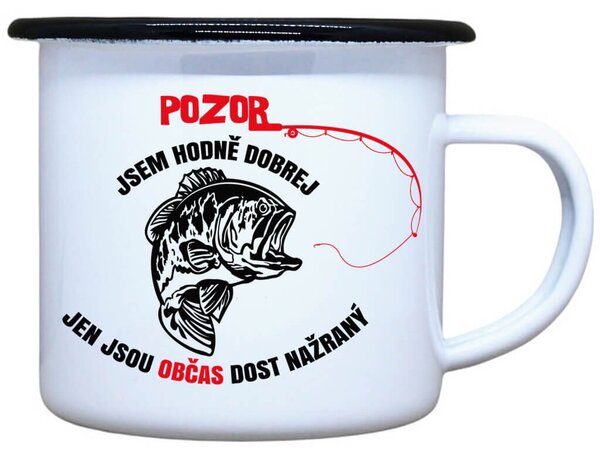 Plecháček s potiskem Hodně dobrej rybář Objem: 330 ml