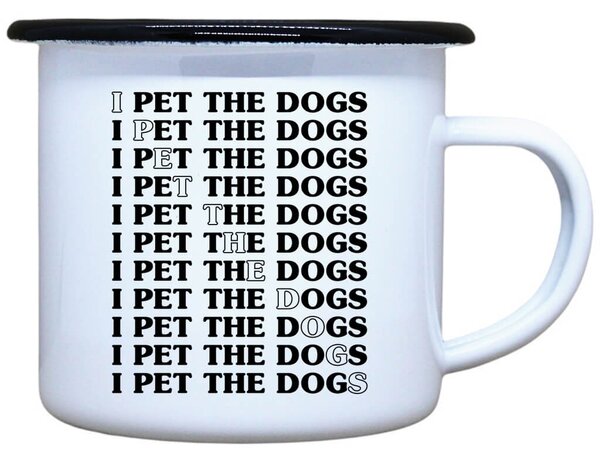 Smaltovaný plecháček I pet the dogs Objem: 330 ml