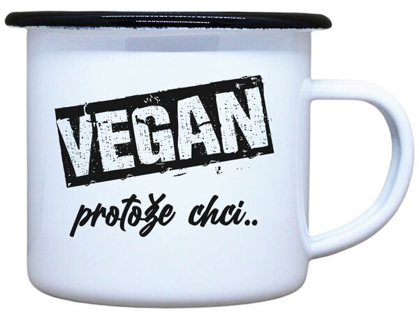 Smaltovaný plecháček Vegan, protože chci Objem: 330 ml