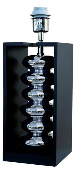 Designová glamour černá stolní lampa Galla s organzovým polohovatelným stínítkem a nohou s lesklým stříbrným akcentem 55 cm