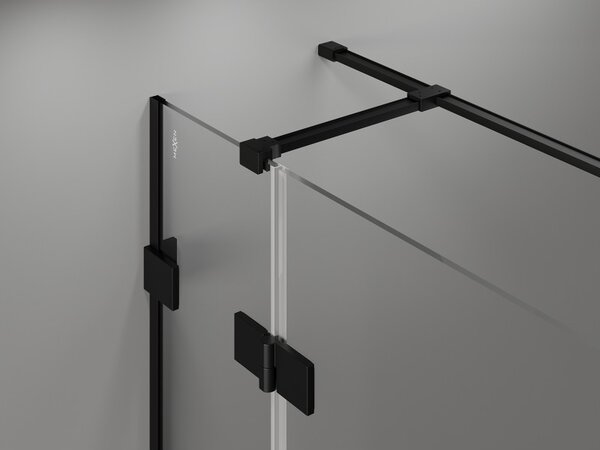 Mexen Lunar T sprchový kout výklopný pravý 130 x 120 cm, průhledný, černý - 834T-130-120-70-00-P