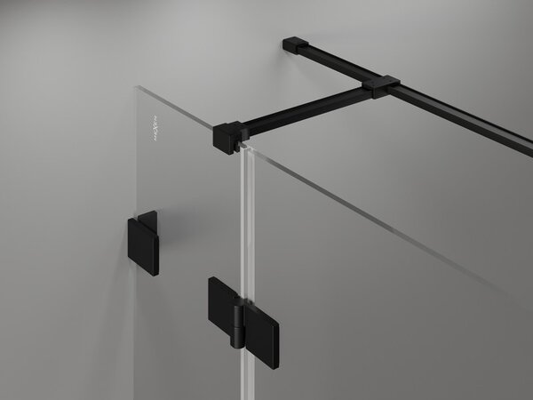 Mexen Lunar T sprchový kout výklopný pravý 130 x 120 cm, průhledný, černý - 834T-130-120-70-00-P