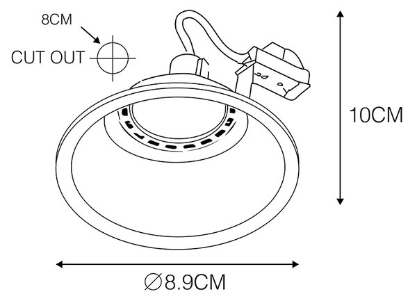 Moderní chytré zapuštěné bodové svítidlo černé vč. WiFi GU10 - Dept
