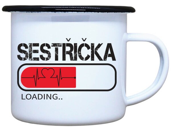 Smaltovaný plecháček Sestřička loading Objem: 330 ml