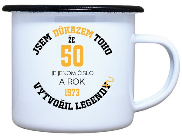 Smaltovaný plecháček 50 je jenom číslo Objem: 330 ml