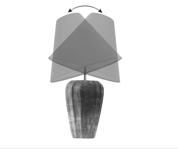 Designová glamour černá stolní lampa Galla s organzovým polohovatelným stínítkem a nohou s lesklým stříbrným akcentem 55 cm