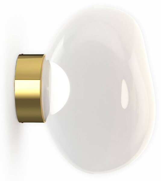 Tom Dixon LED nástěnné světlo Melt, Ø 29 cm, opálová/zlatá, stmívatelný, Mosaz / zlato, Obývací pokoj / jídelna, Plast, Design