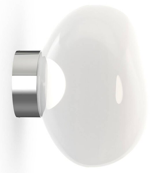 Tom Dixon LED nástěnné světlo Melt, Ø 29 cm, opálová/chromová, stmívatelný, Chrom / stříbro, Obývací pokoj / jídelna, Plast, Design