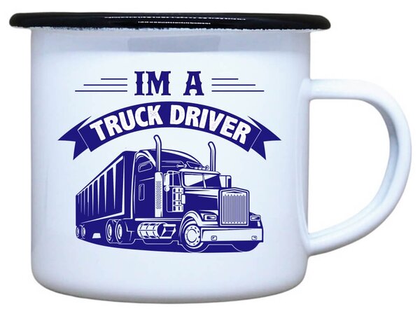 Smaltovaný plecháček Truck driver Objem: 330 ml