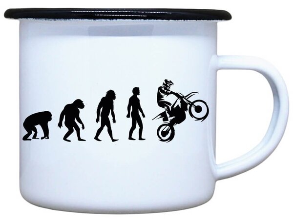 Smaltovaný plecháček Evoluce motorkáře Objem: 330 ml
