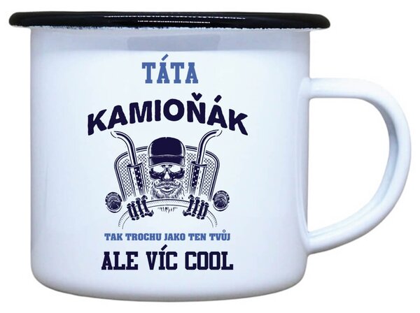 Smaltovaný plecháček Táta kamioňák Objem: 330 ml