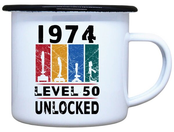 Smaltovaný plecháček Level 50 unlocked Objem: 330 ml