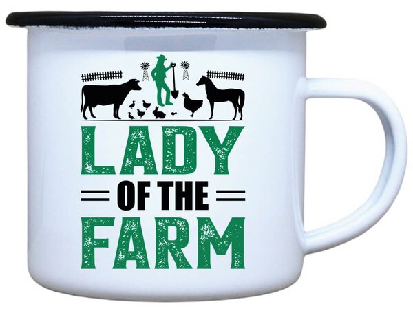 Smaltovaný plecháček Lady of the farm Objem: 330 ml
