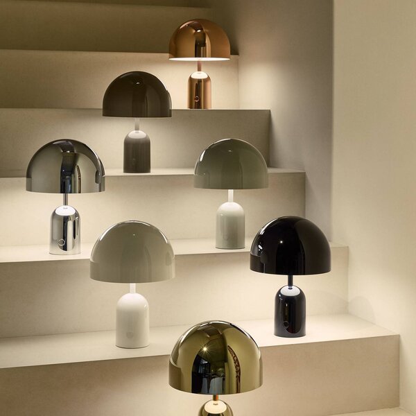 Tom Dixon Akumulátorová stolní lampa BELL PORTABLE, černá, 28 cm IP44, stmívatelný, Černá, Obývací pokoj / jídelna, Plast, Design