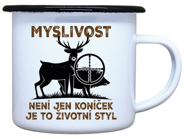 Smaltovaný plecháček Myslivost je styl Objem: 330 ml