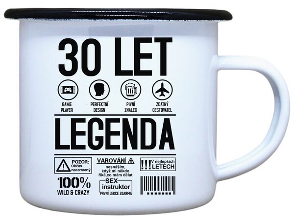 Plecháček s potiskem Legenda symboly 30 let Objem: 330 ml