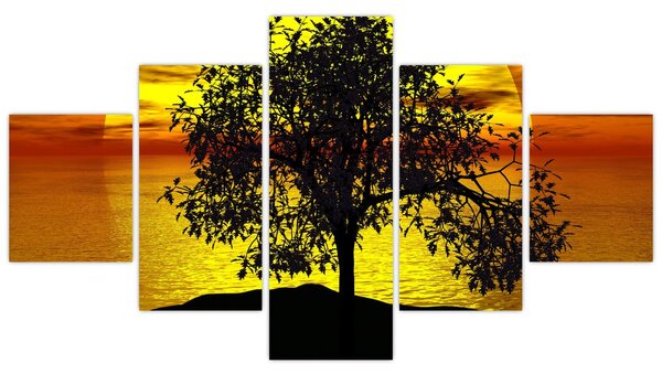 Obraz siluety stromu (125x70 cm)