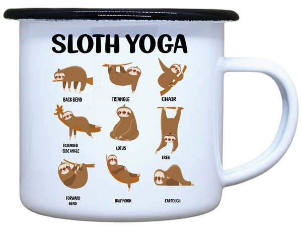 Plecháček s potiskem bílý Sloth yoga Objem: 330 ml