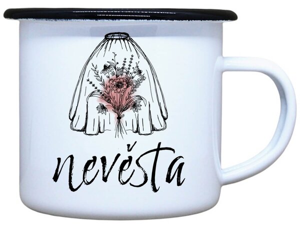 Plecháček s potiskem Nevěsta kytice Objem: 330 ml