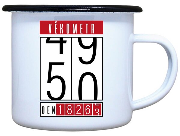 Plecháček s potiskem Věkometr 50 Objem: 330 ml
