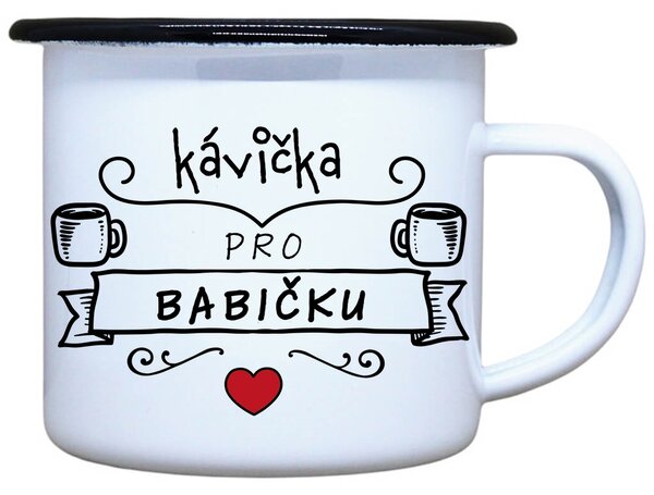 Plecháček s potiskem Kávička pro babičku Objem: 330 ml