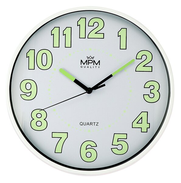 Designové plastové hodiny bílé MPM Lars