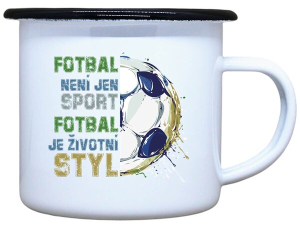 Plecháček s potiskem bílý Fotbal není jen sport, 330 ml