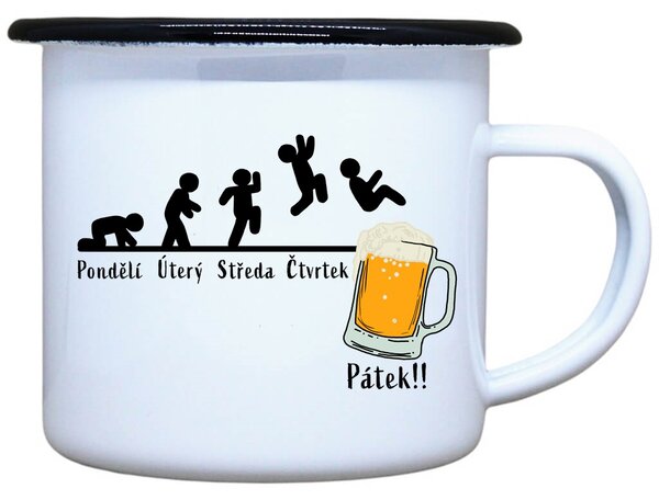 Plecháček s potiskem Týden Objem: 330 ml