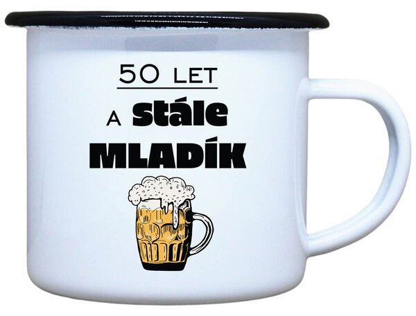Plecháček s potiskem 50 let a stále mladík Objem: 330 ml