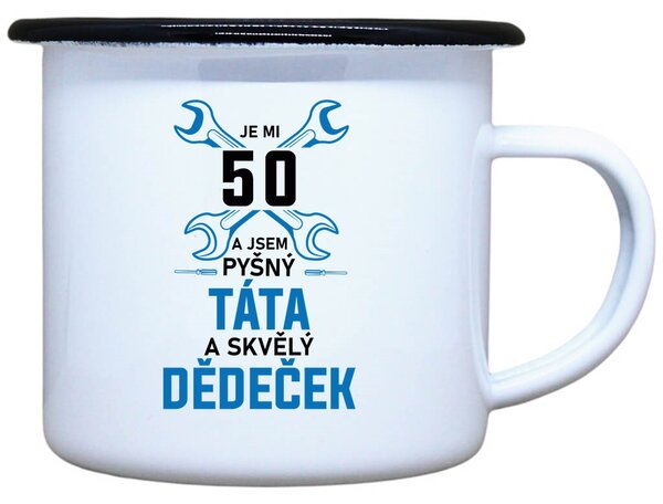 Plecháček s potiskem Skvělý dědeček 50 Objem: 330 ml