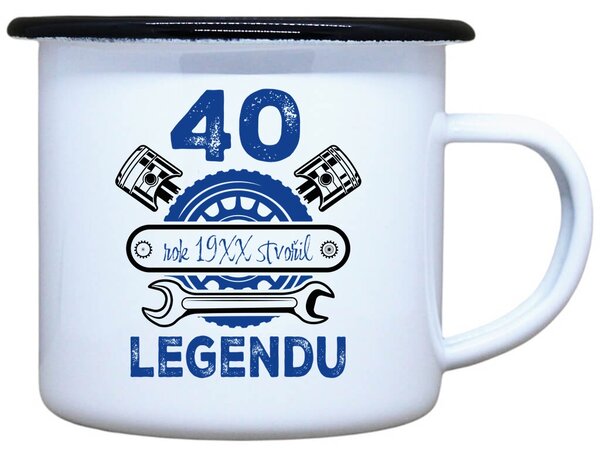 Plecháček s potiskem 40 let legenda Objem: 330 ml