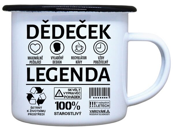 Plecháček s potiskem Dědeček legenda Objem: 330 ml
