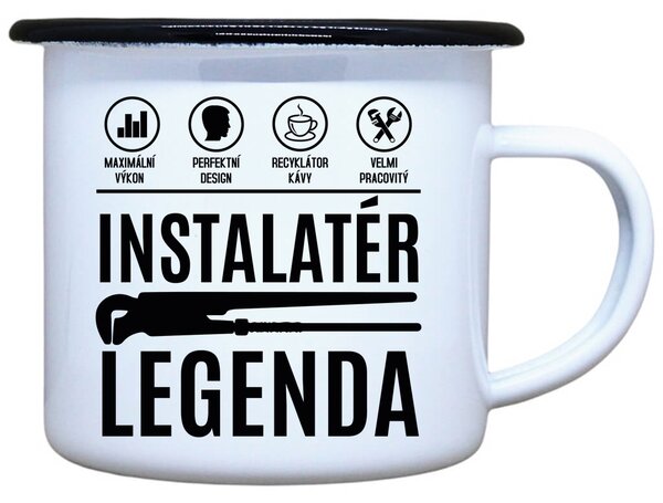 Plecháček s potiskem Instalatér legenda Objem: 330 ml